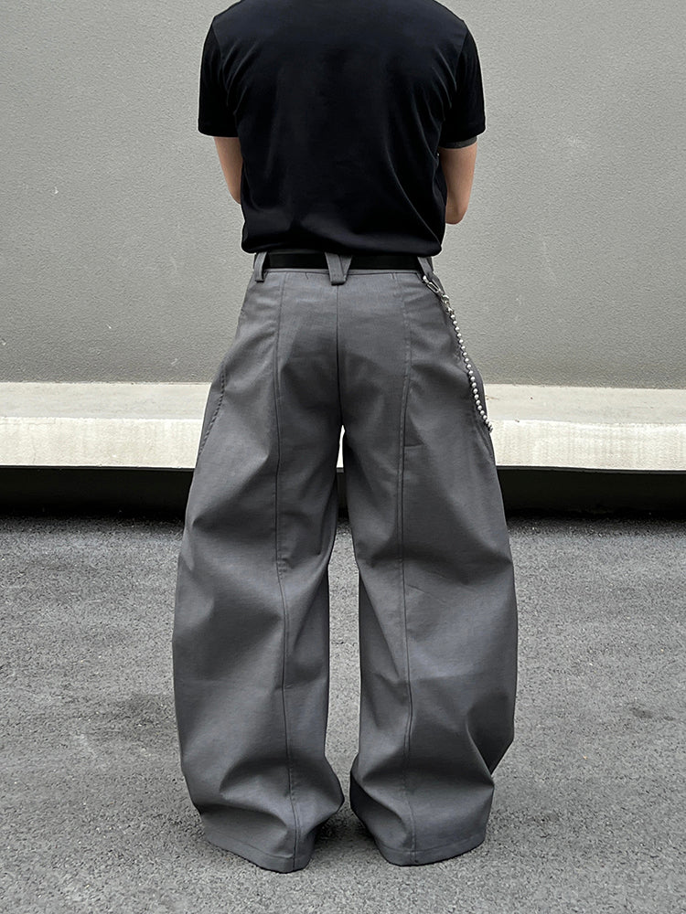 Wide-Leg Casual Suit Pants