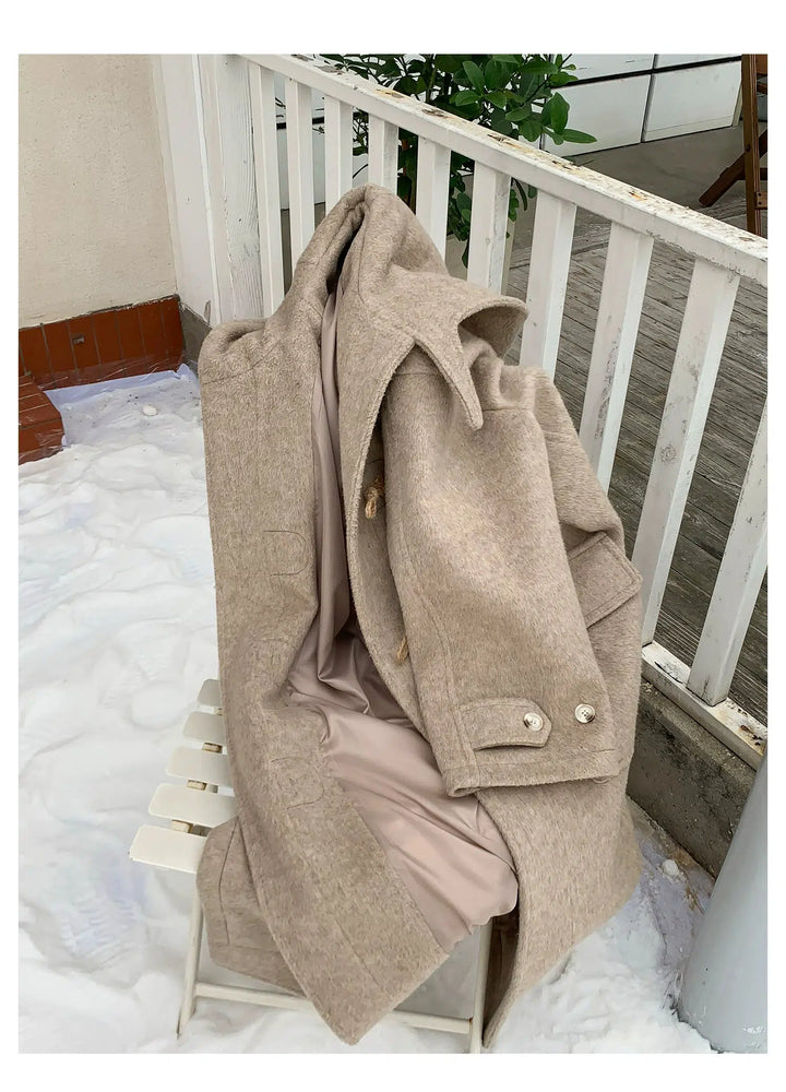 Wool Duffle Coat with Toggle Closure