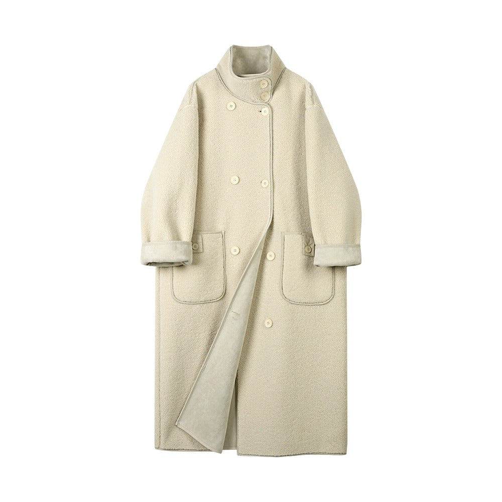 Retro Long Wool Coat with Pockets