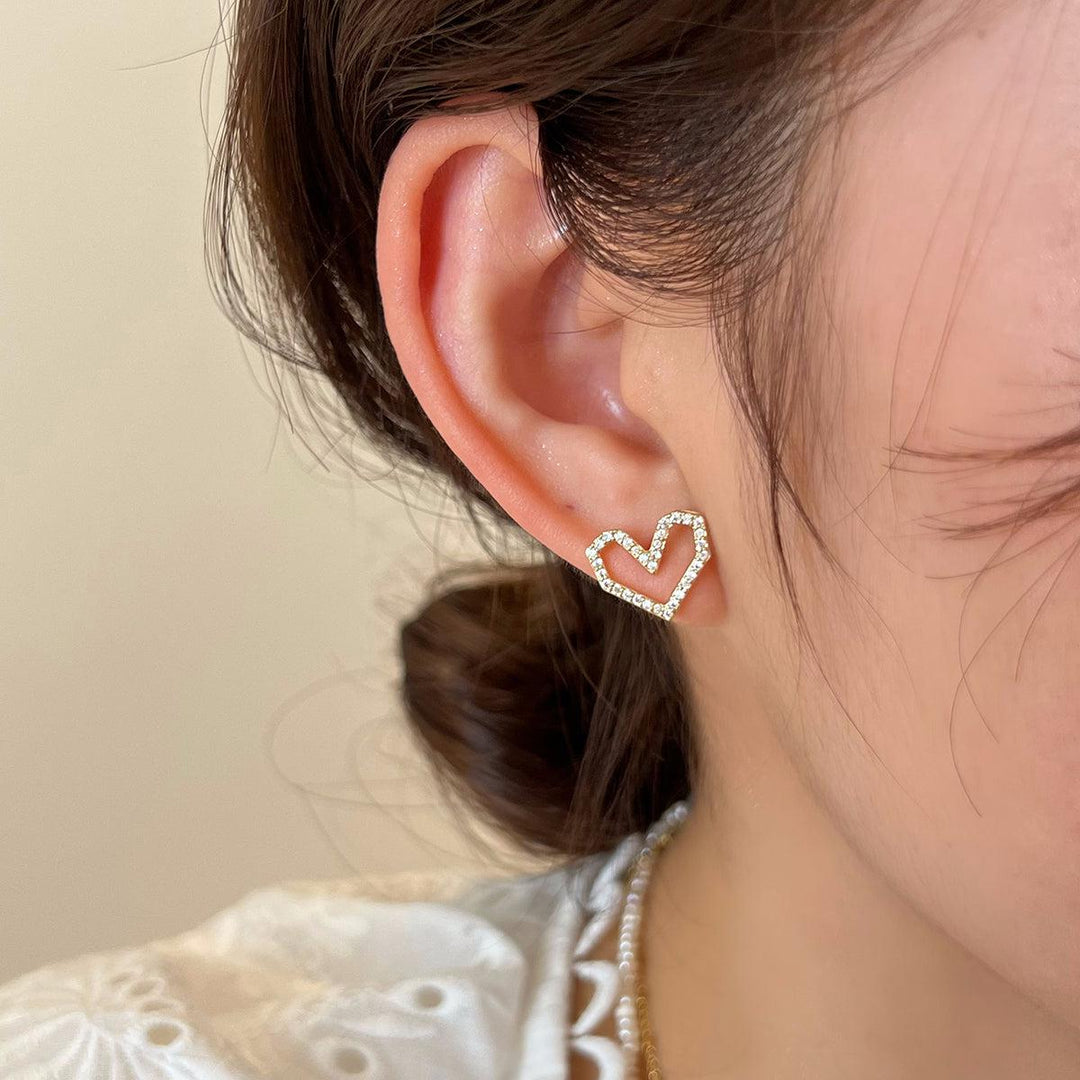 Asymmetric Heart Earrings