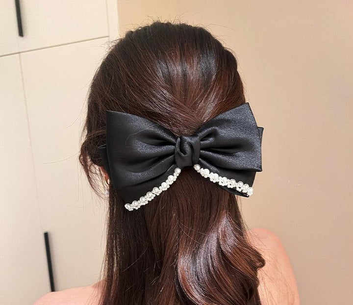 Black Bow Snap Hair Clip