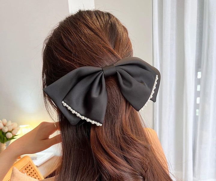 Black Bow Snap Hair Clip