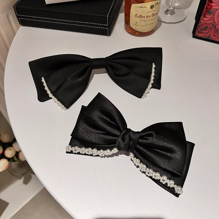 Black Bow Snap Hair Clip