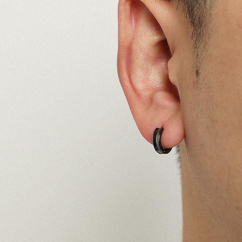 Black Hoop Earrings