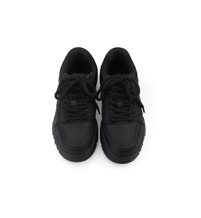 Black Lace-Up Sneakers