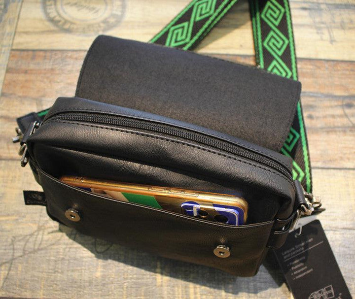 Black Leather Messenger Bag