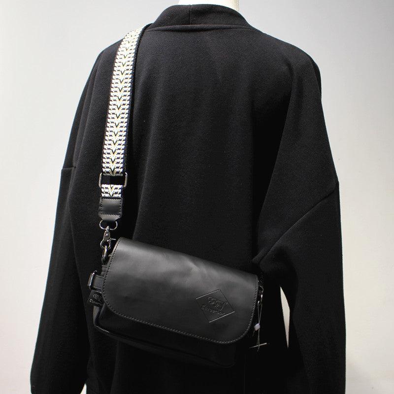 Black Leather Messenger Bag