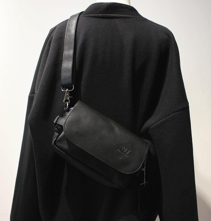 Black Leather Messenger Bag