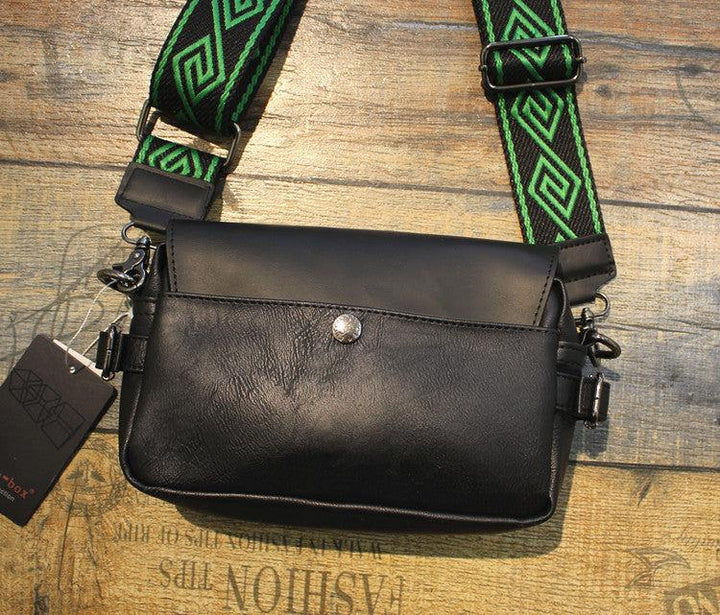 Black Leather Messenger Bag