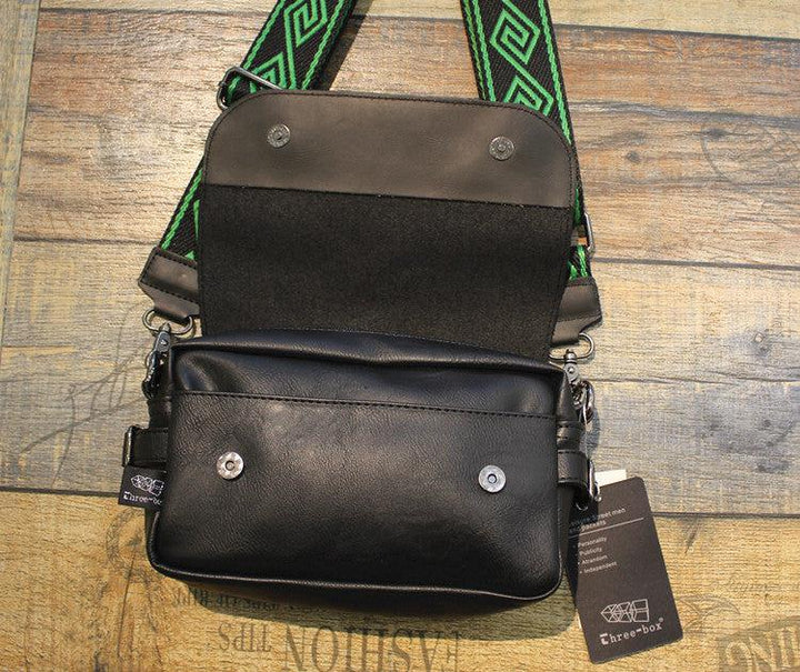 Black Leather Messenger Bag