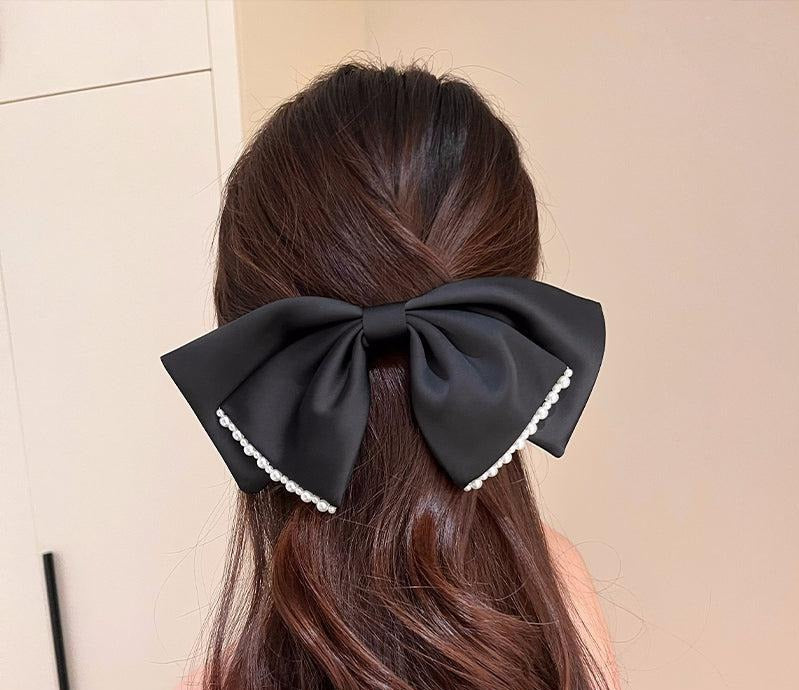 Silk Bow Snap Hair Clip
