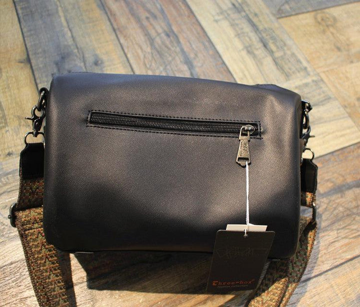 Black Soft Leather Crossbody Bag