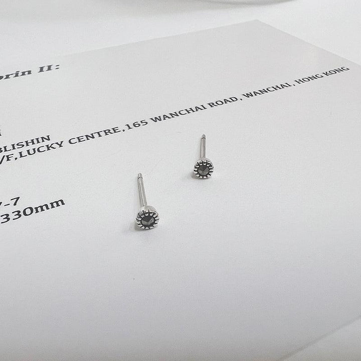 Black Zircon Stud Earrings