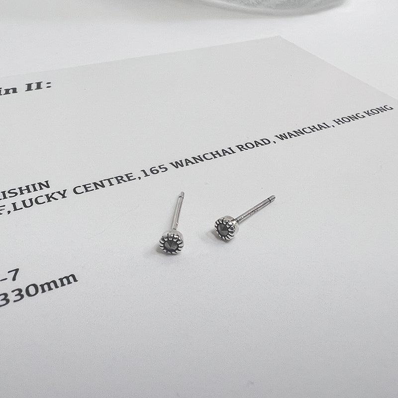 Black Zircon Stud Earrings