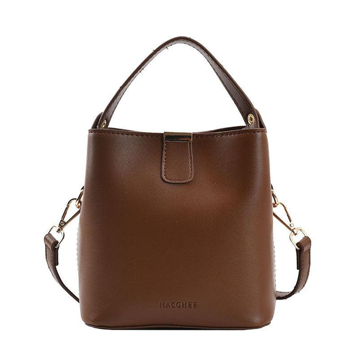 Brown Faux Leather Shoulder Bag