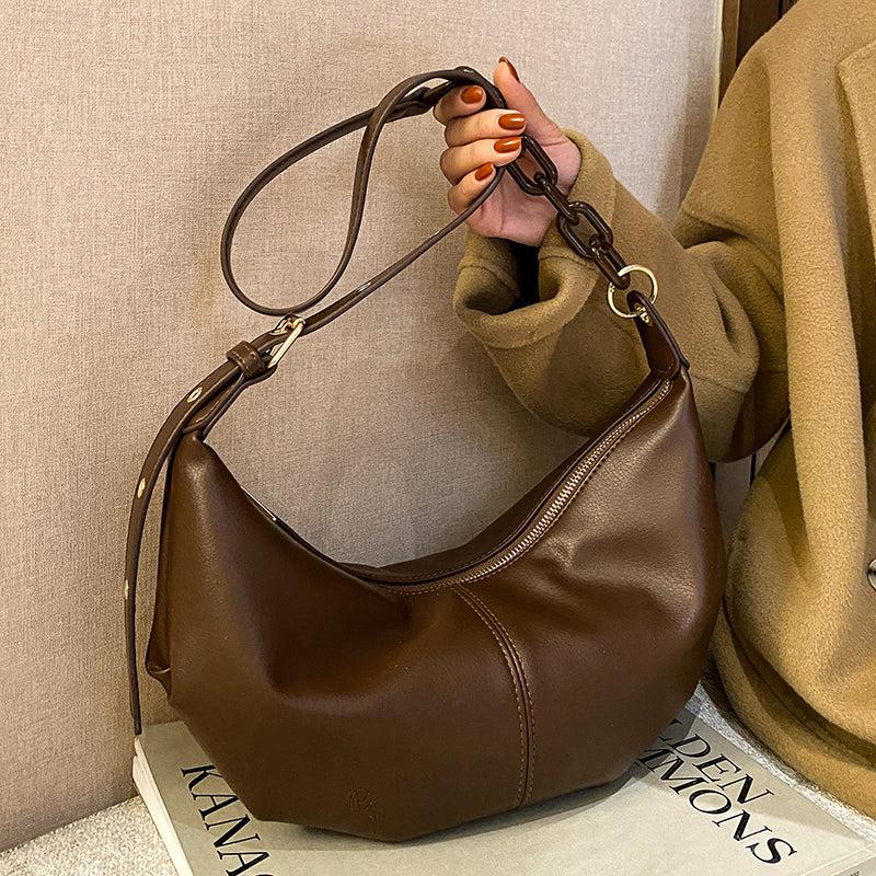 Brown Leather Hobo Bag