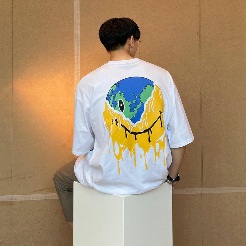 Cartoon Printing Round Neck T-Shirt