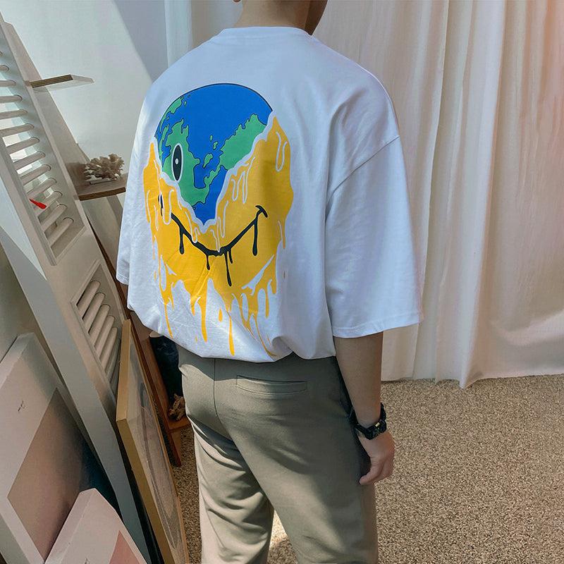 Cartoon Printing Round Neck T-Shirt