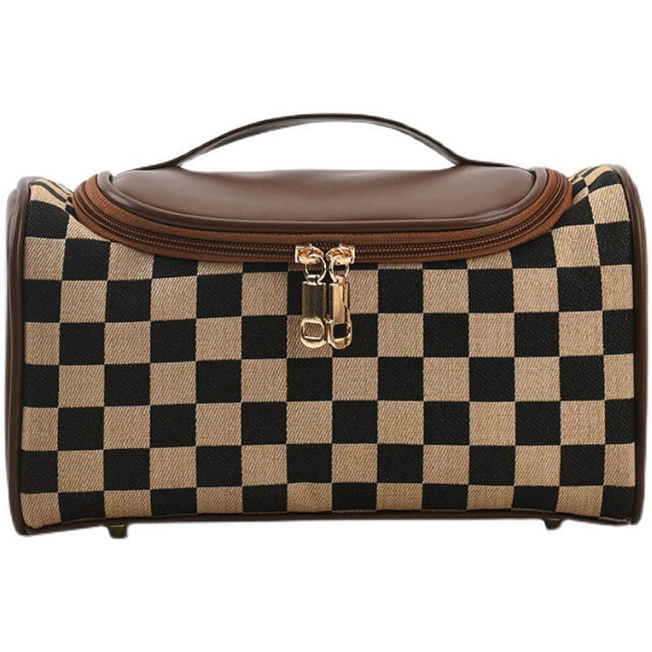 Checkered Cosmetic Bag