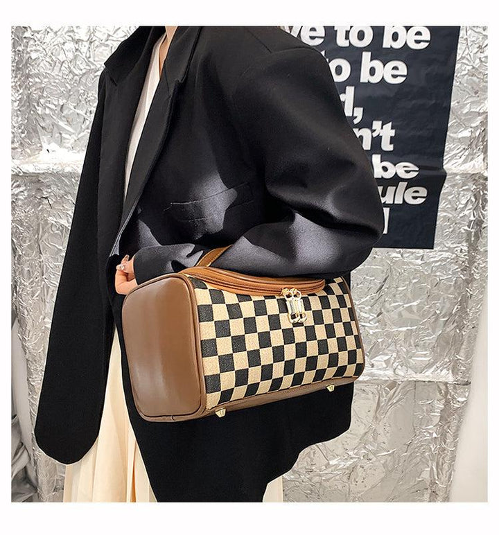 Checkered Cosmetic Bag