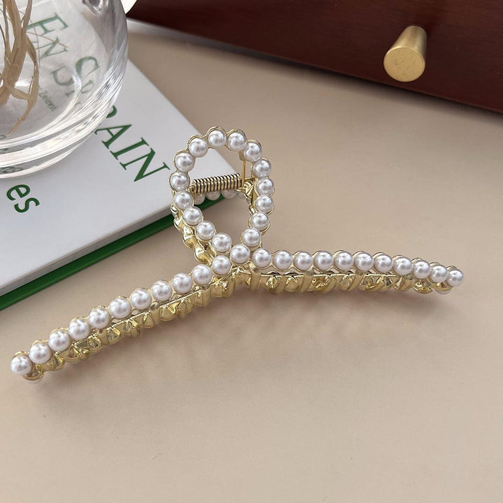 Diamond Pearl Hair Claw Clip