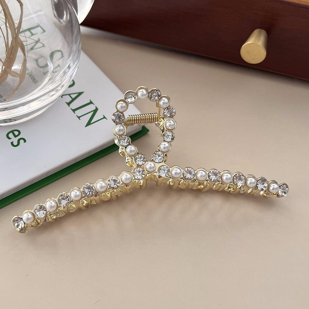 Diamond Pearl Hair Claw Clip