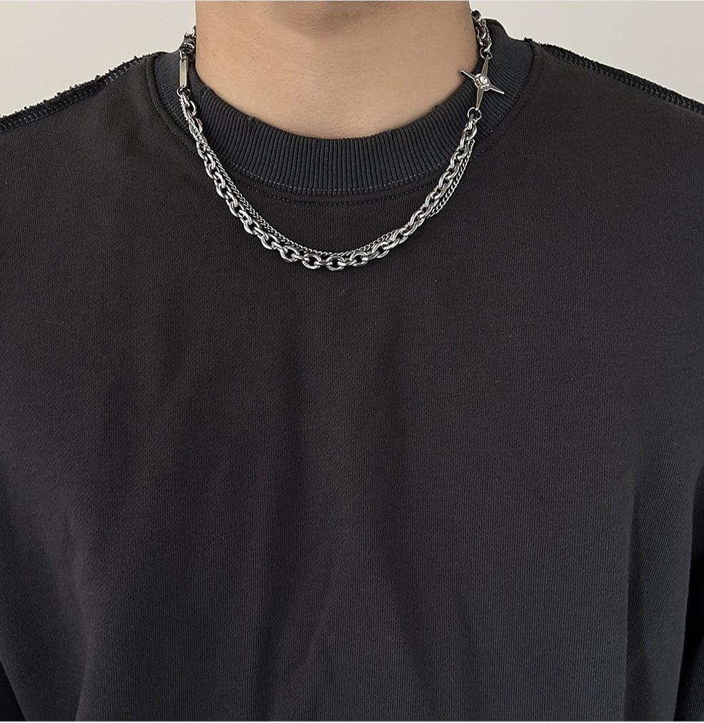 Double Chain Cross Necklace