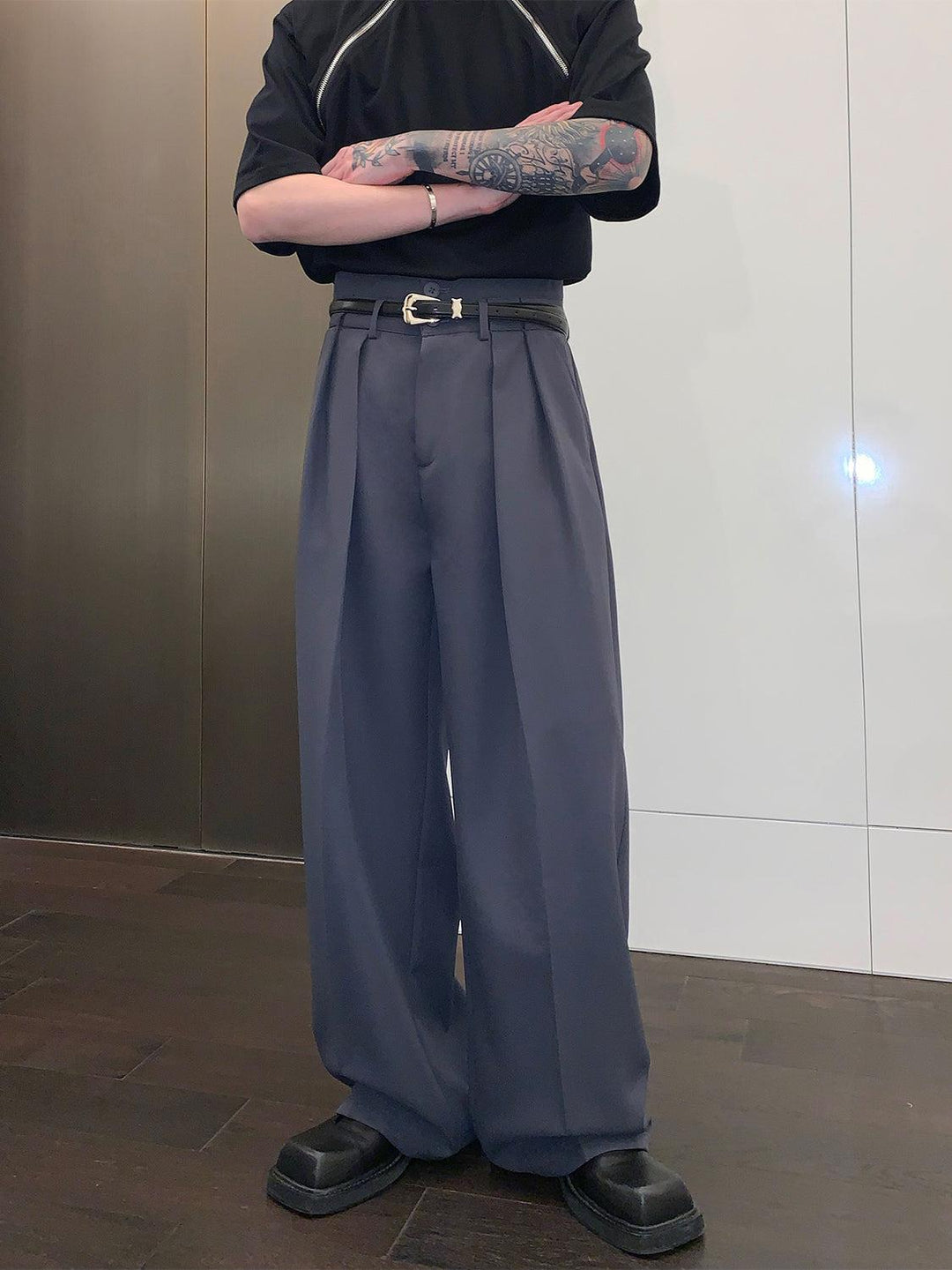 Double Waist Mopping Wide-leg Pants