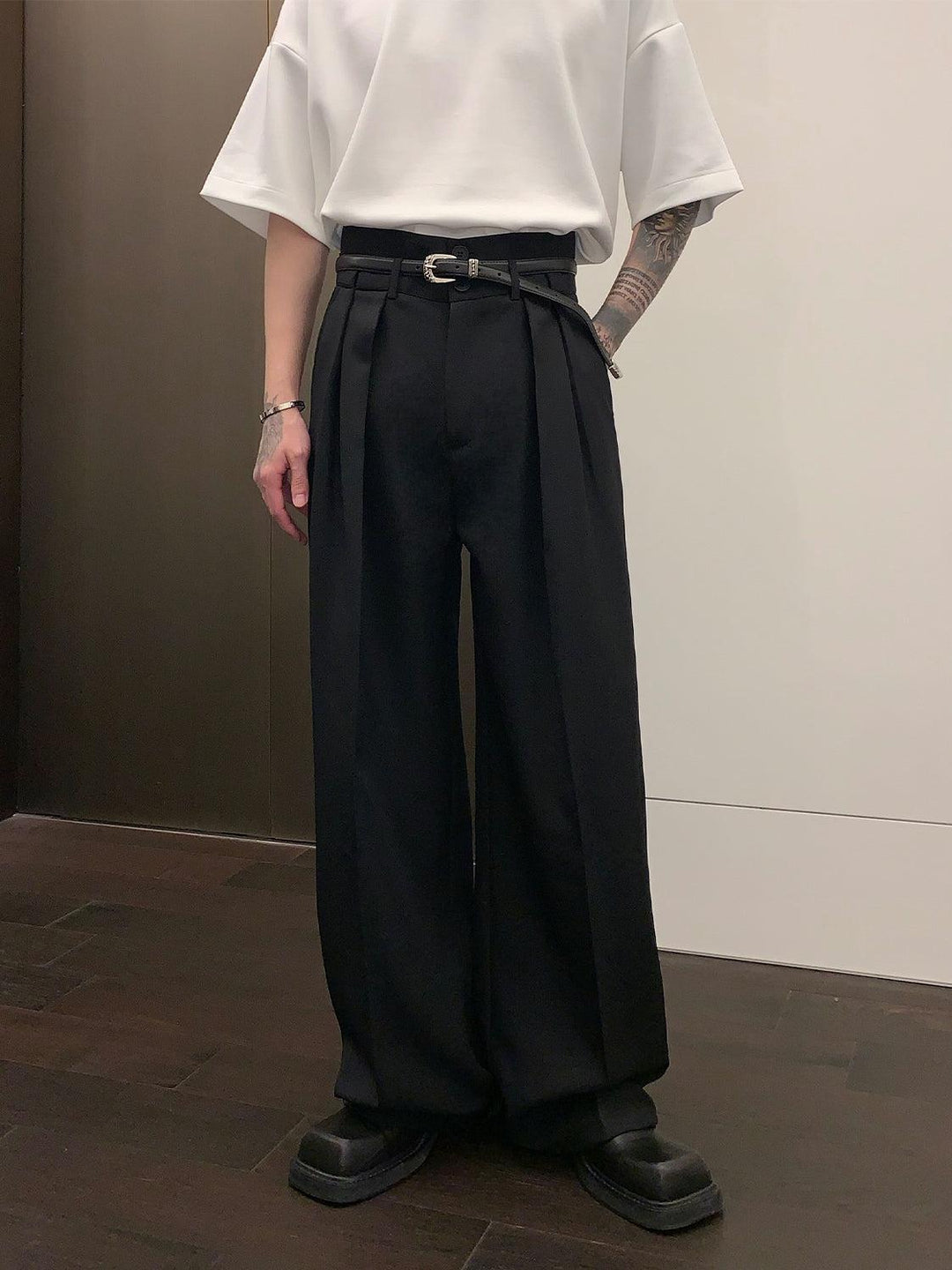 Double Waist Mopping Wide-leg Pants