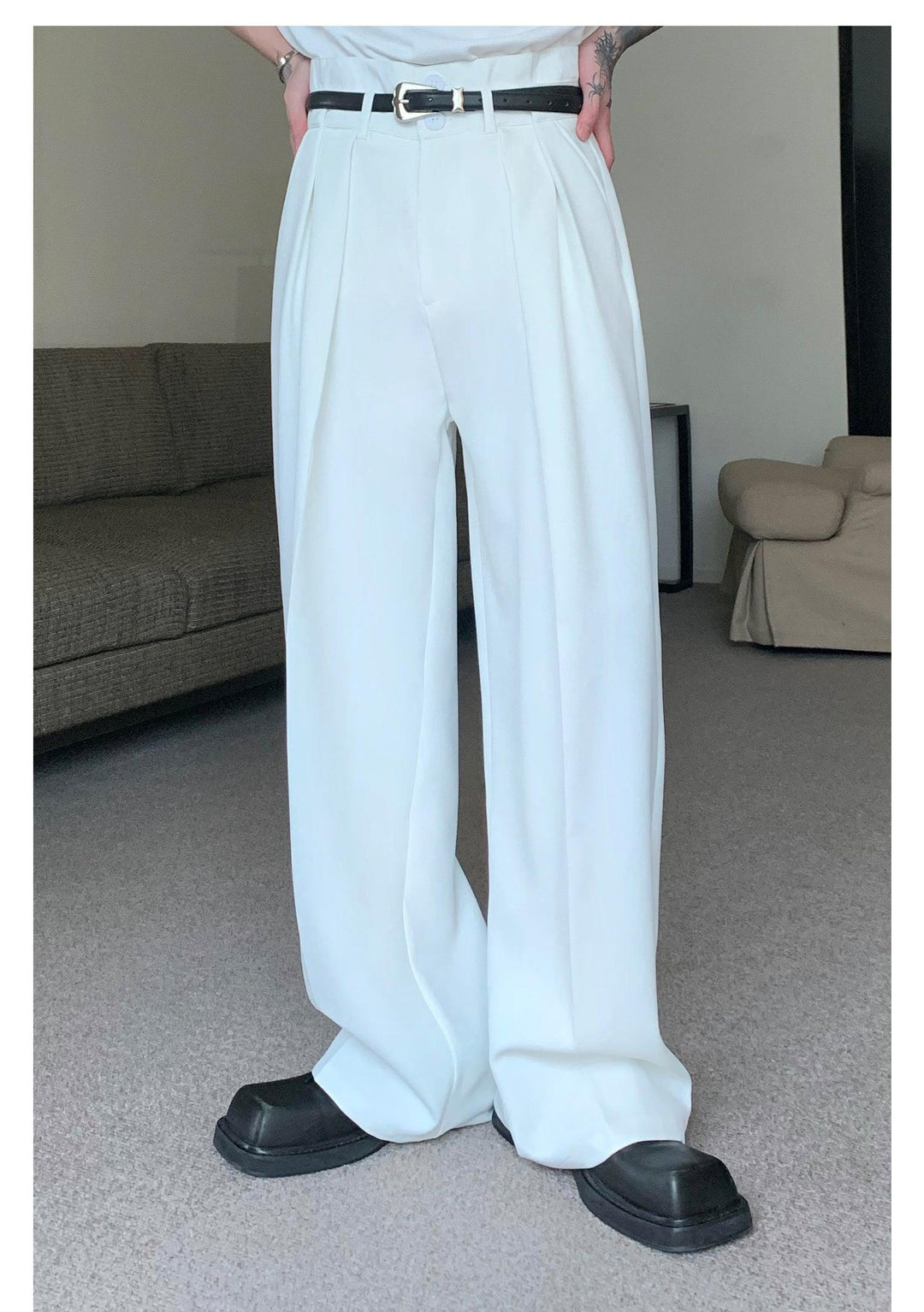 Double Waist Mopping Wide-leg Pants