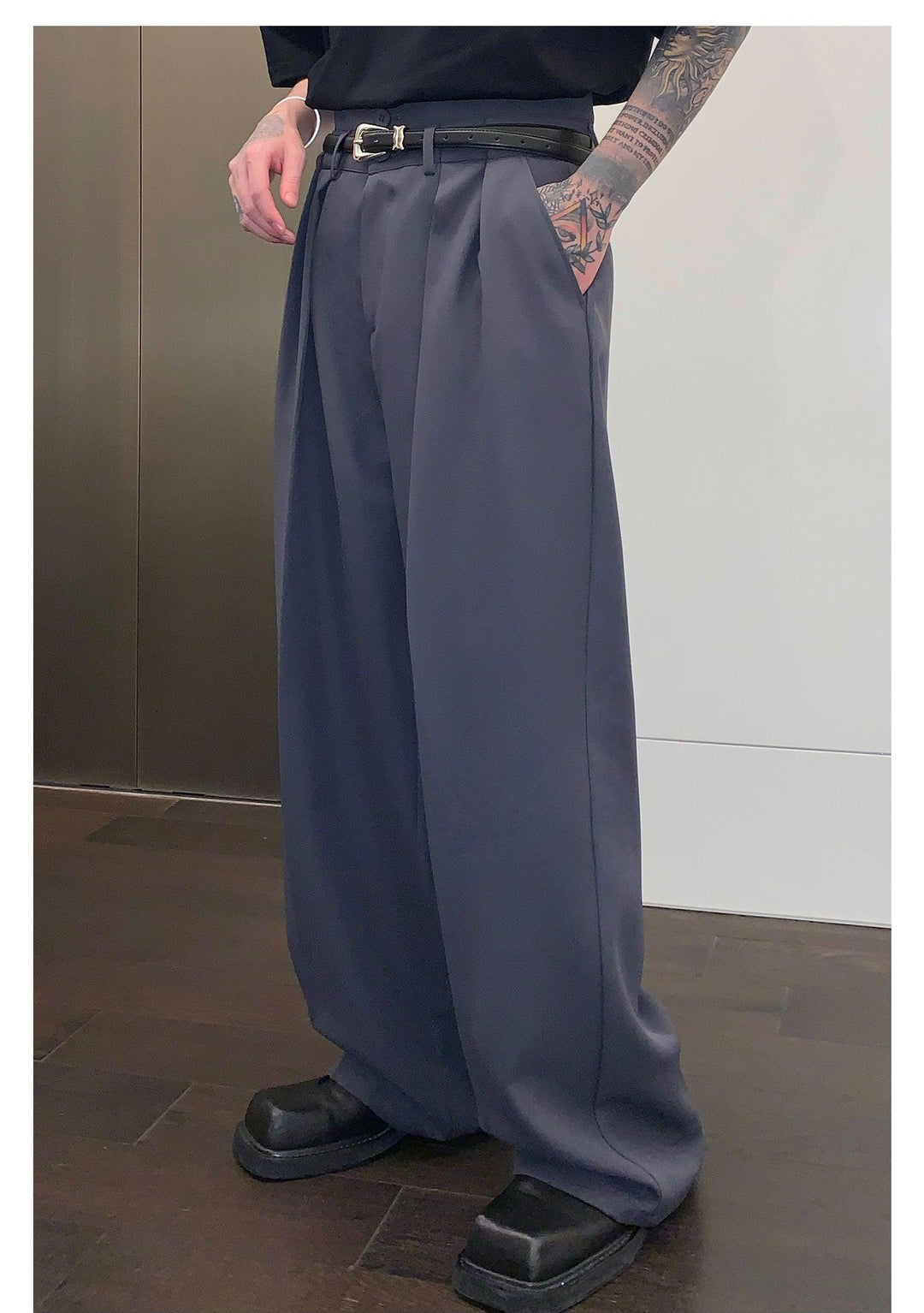 Double Waist Mopping Wide-leg Pants