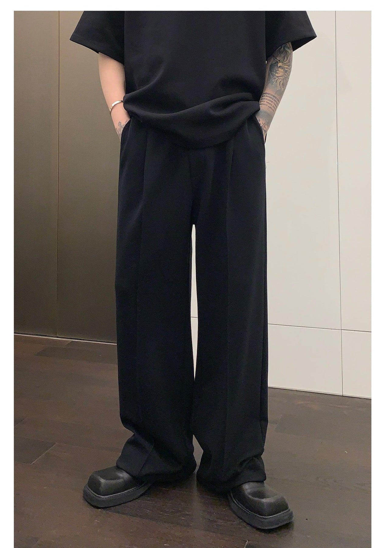 Drape Wide-leg Casual Pants – The Korean Fashion