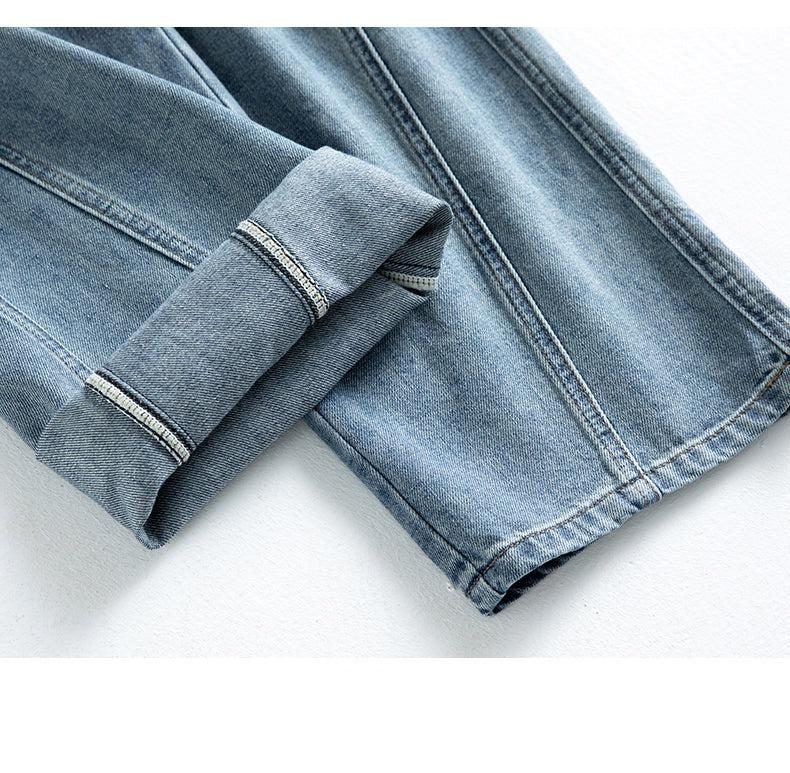 Elastic Waist Drawstring Wide-leg Jeans