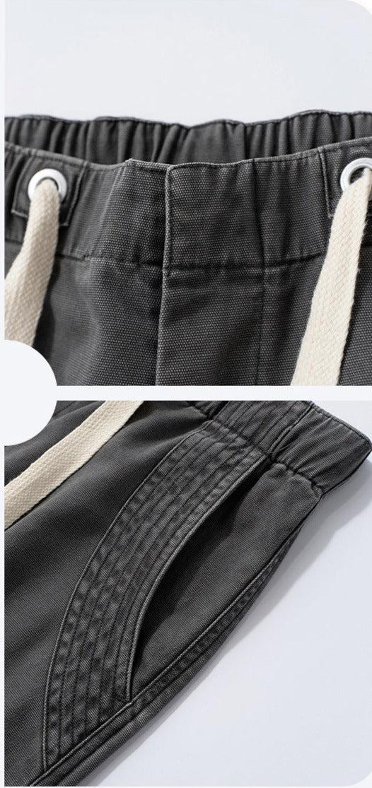 Elastic Waist Straight Cargo Pants