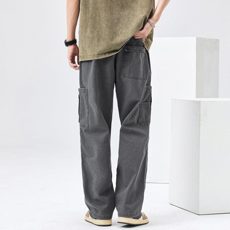 Elastic Waist Straight Cargo Pants