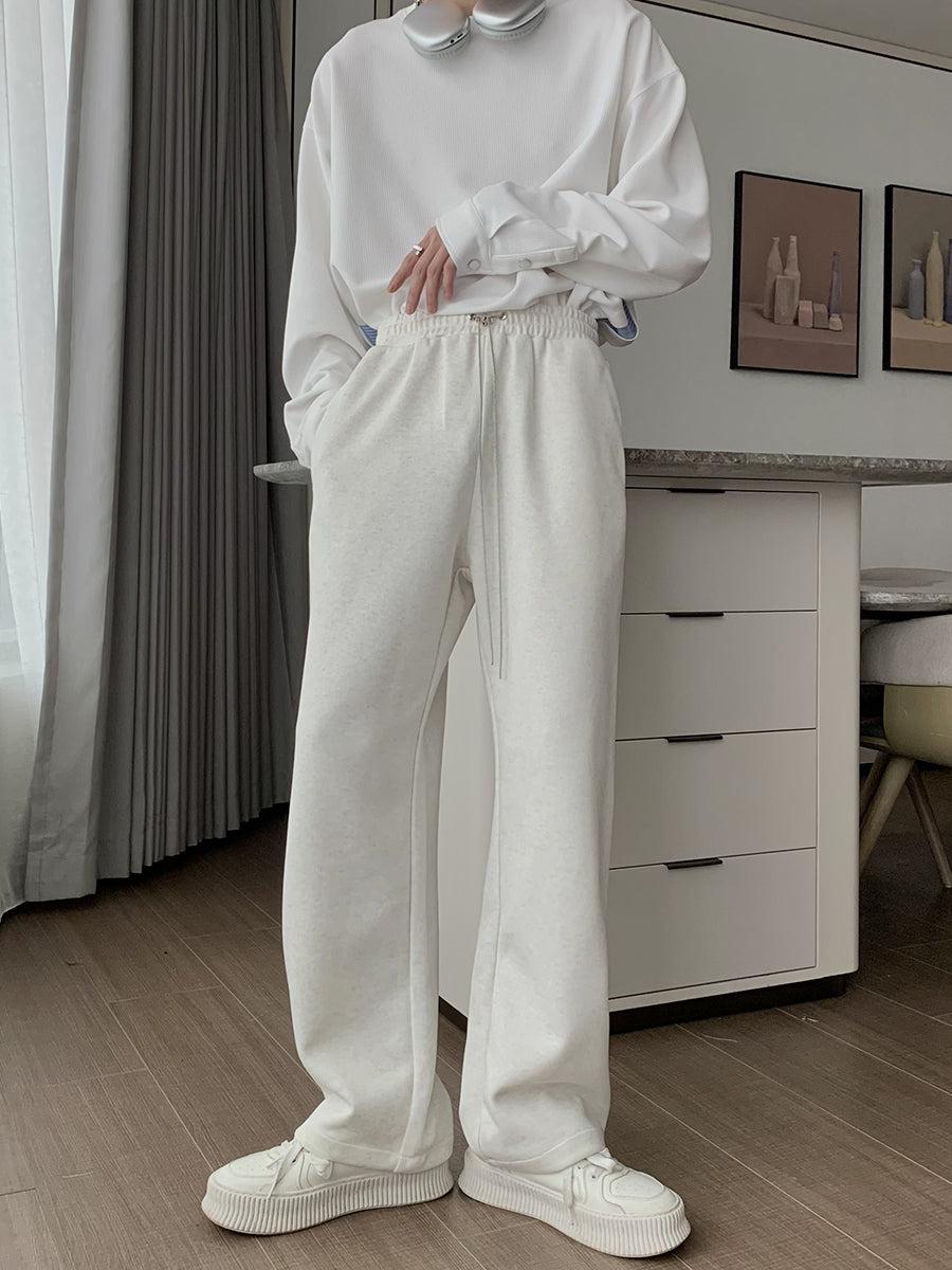 Elastic Waist Straight Track Pants