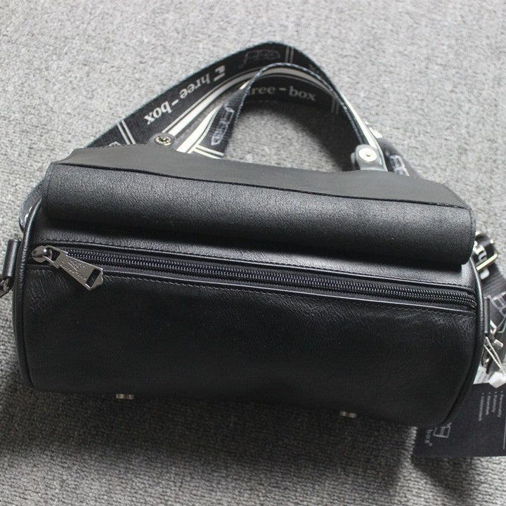 Faux Leather Barrel Bag