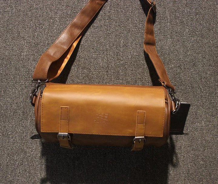 Faux Leather Barrel Bag