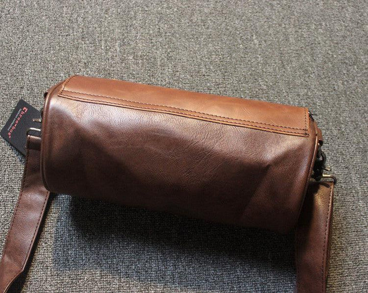 Faux Leather Barrel Bag