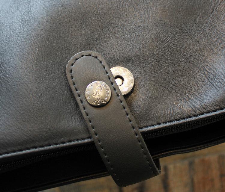 Faux Leather Black Crossbody Bag