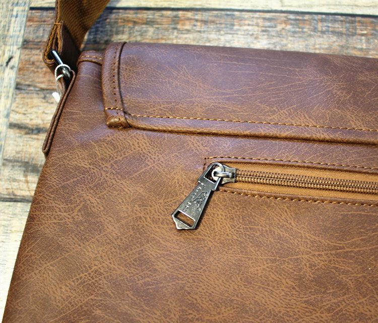 Faux Leather Crossbody Travel Bag