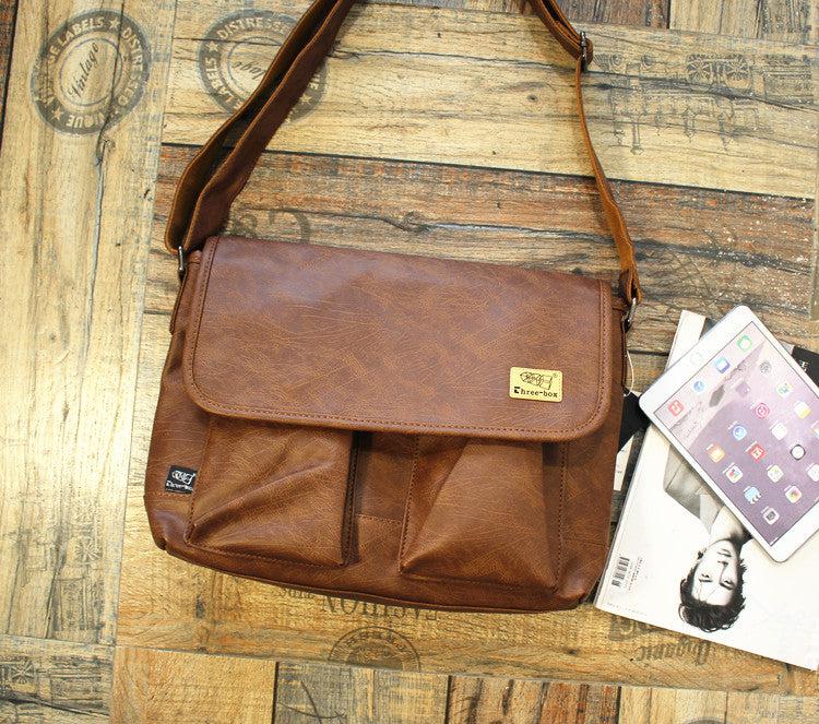 Faux Leather Crossbody Travel Bag