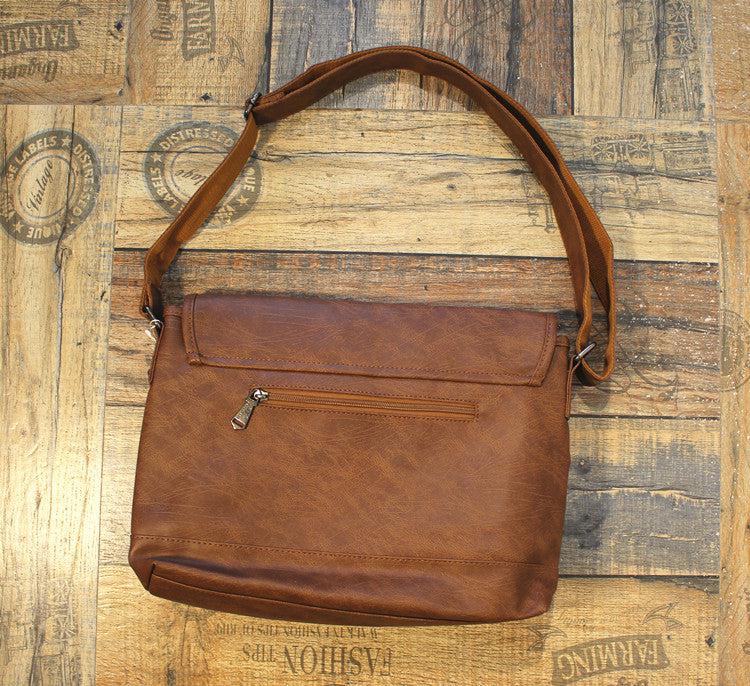 Faux Leather Crossbody Travel Bag