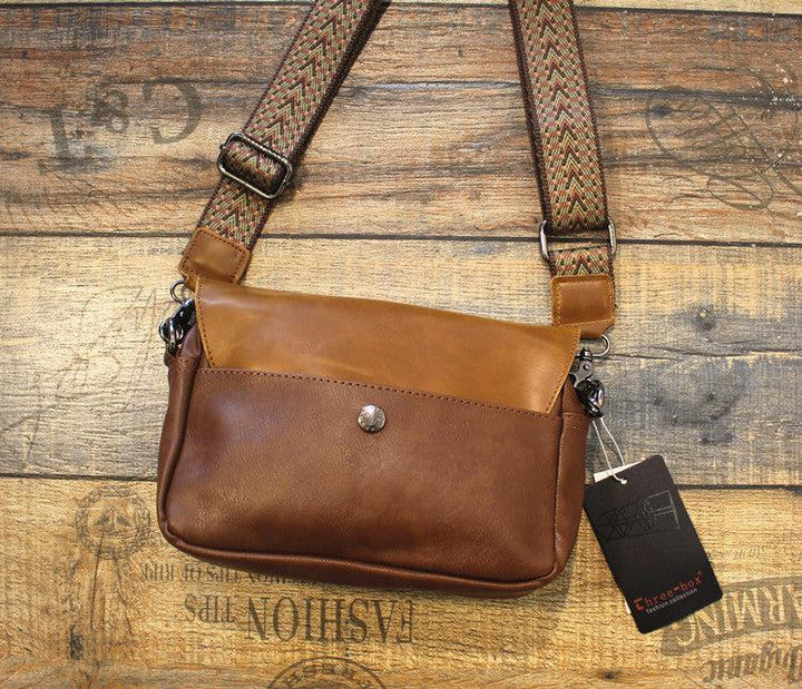 Faux Leather Flap Crossbody Bag