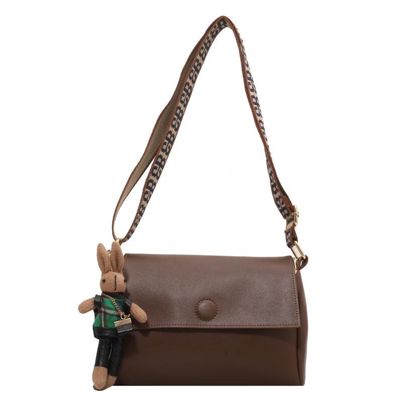 Faux Leather Flap Crossbody Bag