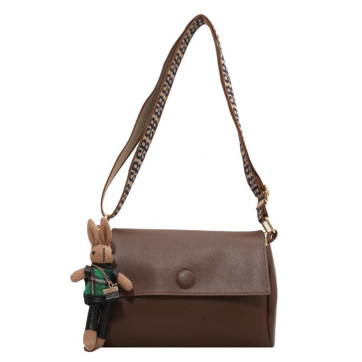 Faux Leather Flap Crossbody Bag