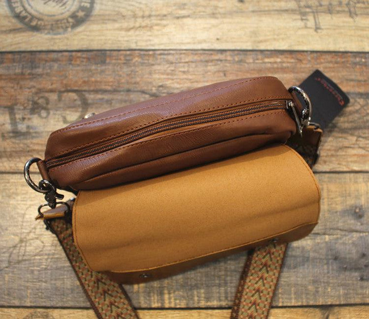 Faux Leather Flap Crossbody Bag