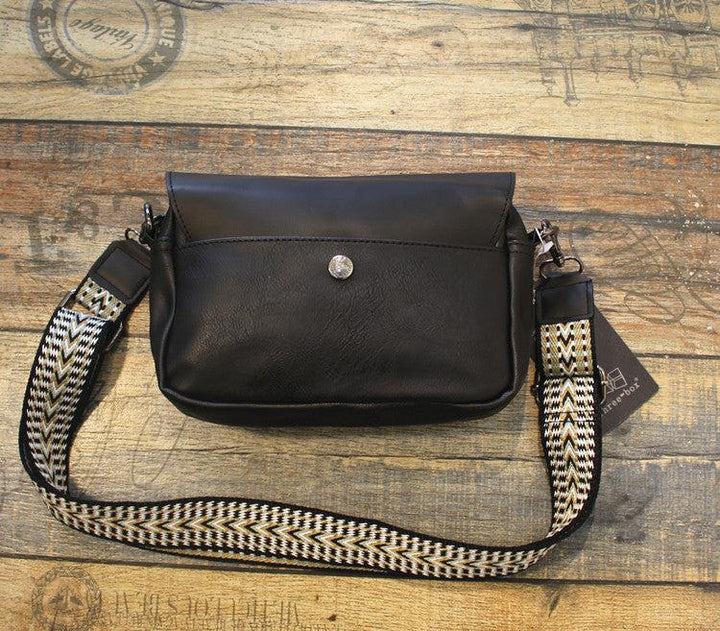 Faux Leather Flap Crossbody Bag