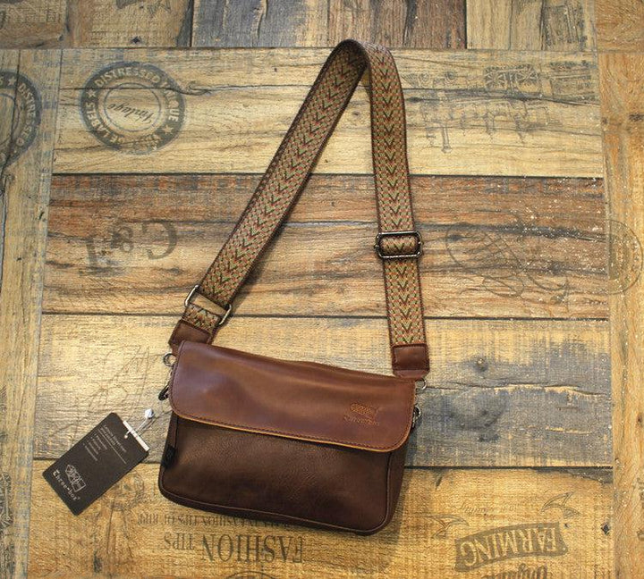 Faux Leather Flap Crossbody Bag