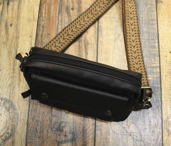 Faux Leather Flap Shoulder Bag